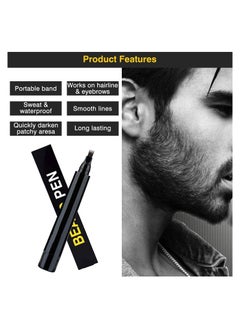 NNEWVANTE Beard Pencil Filler for Men,Beard Filling Pen Kit-WaterProof, Long Lasting Coverage & Natural Finish-Beard,Moustache, Eyebrows - Beard Dye for Men-Bristle Brush Included (Dark Brown)  - Image 3