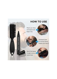 NNEWVANTE Beard Pencil Filler for Men,Beard Filling Pen Kit-WaterProof, Long Lasting Coverage & Natural Finish-Beard,Moustache, Eyebrows - Beard Dye for Men-Bristle Brush Included (Dark Brown)  - Image 4