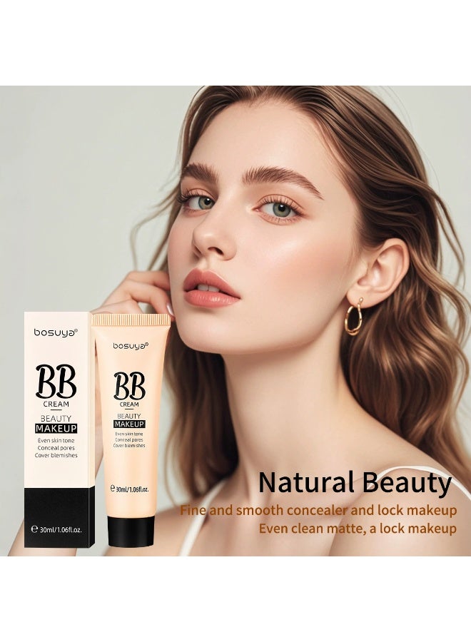 BOSUYA BB Cream, Moist the Skin BB Cream, Nourishing Lightweight Waterproof BB Cream, Natural Foundation, Full Coverage Matte Concealer 30ml，#210 MEDIUM - Image 3