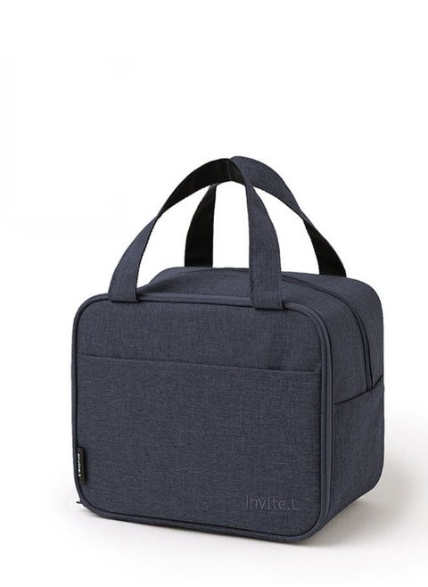 Double Layer Waterproof Portable Fresh-keeping Lunch Box Bag - Blue