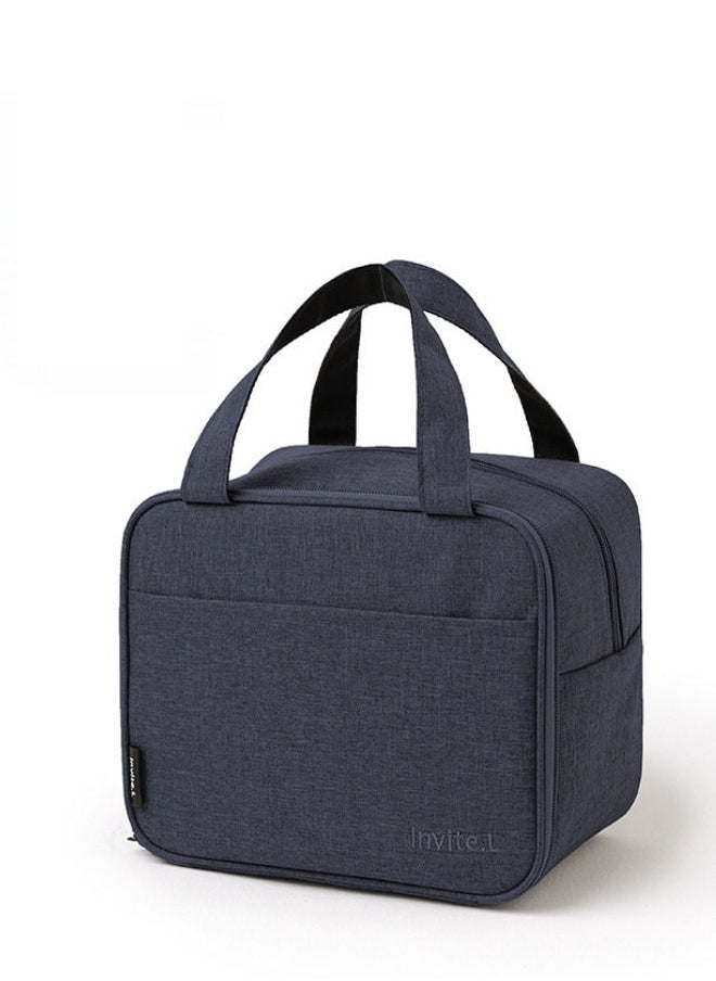 invite.L / AHZOA - Double Layer Waterproof Portable Fresh-keeping Lunch Box Bag - Blue - Image 1