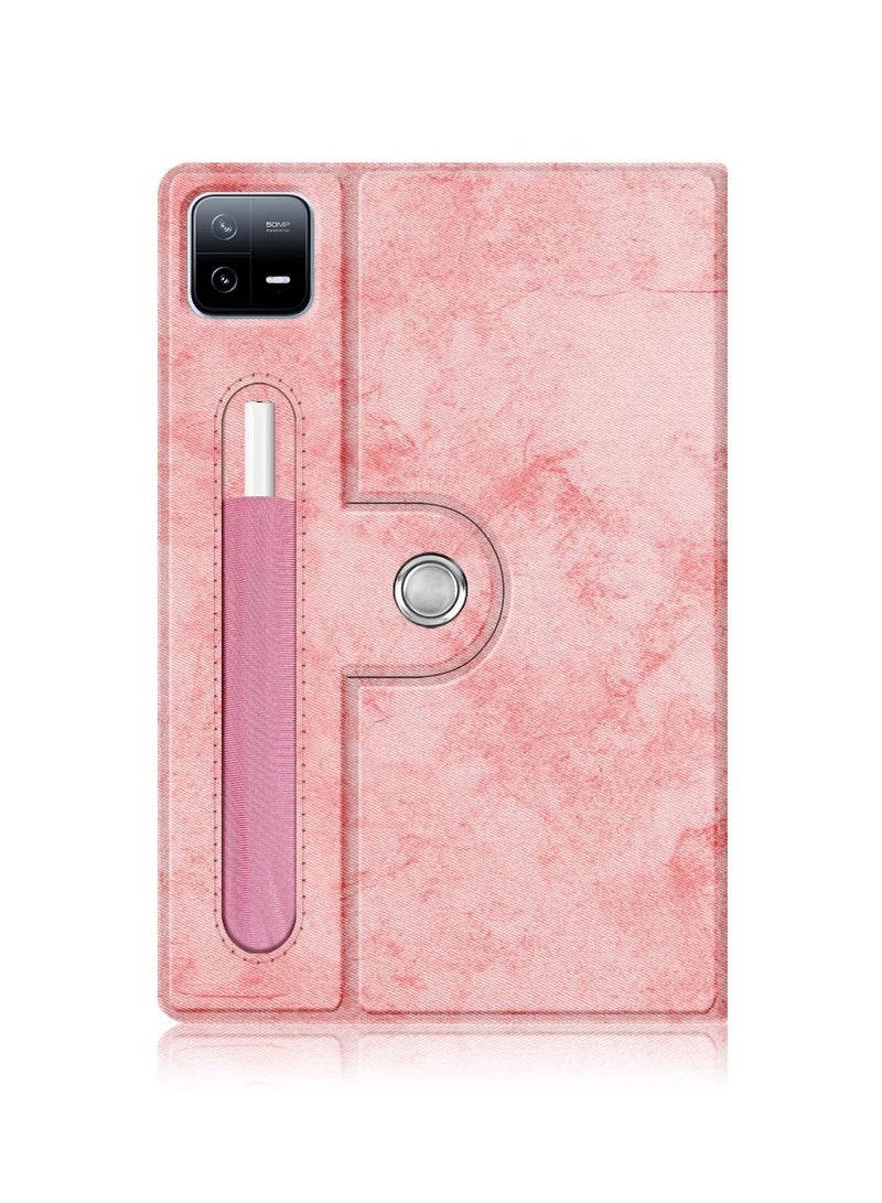 Tablet Accessories for Xiaomi Pad 6/6 Pro 360 Rotation Stand Smart Leather Tablet Case Pink - Image 3
