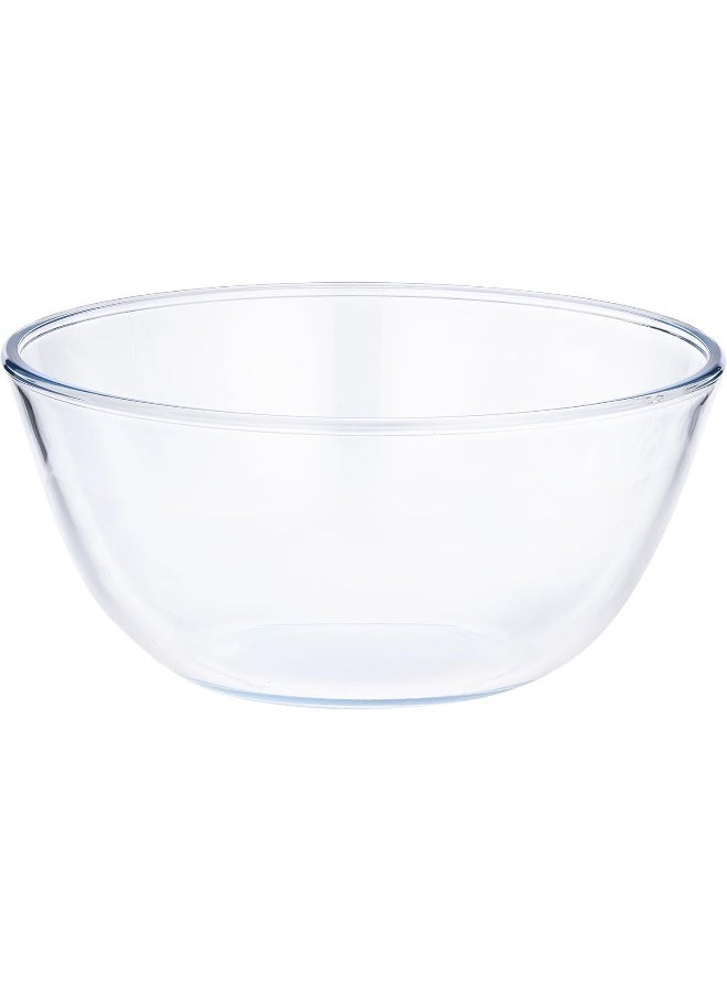 Borosil Glass Mixing & Serving Bowl, Oven & Microwave Safe Bowl, 3.5 L, Borosilicate Glass Clear - Image 1