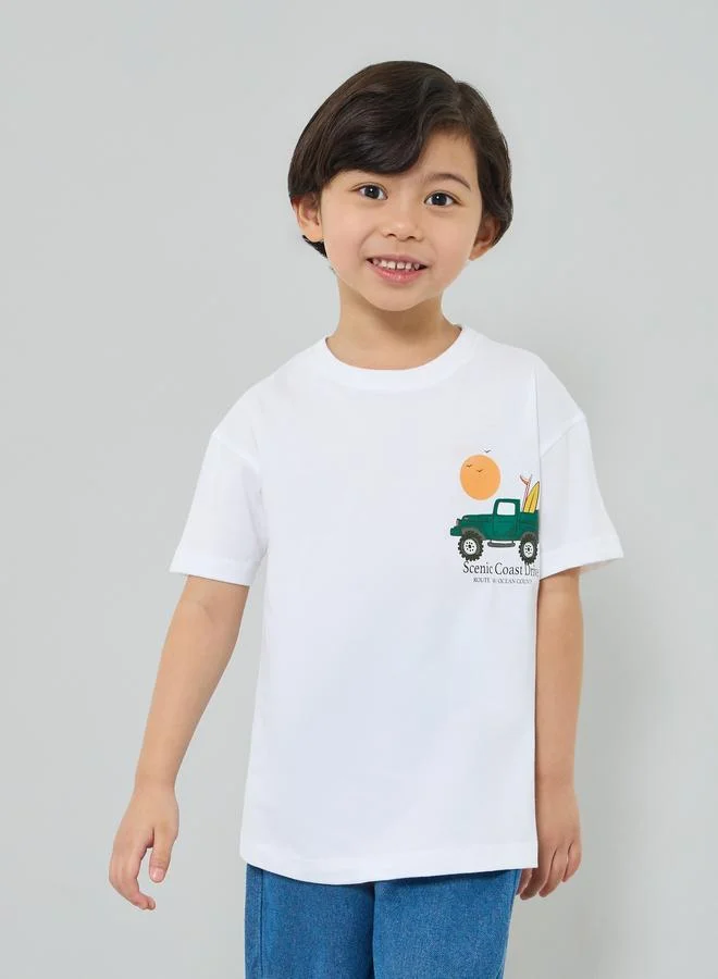 Styli Kids Graphic Print Oversized T-Shirt and Joggers Set