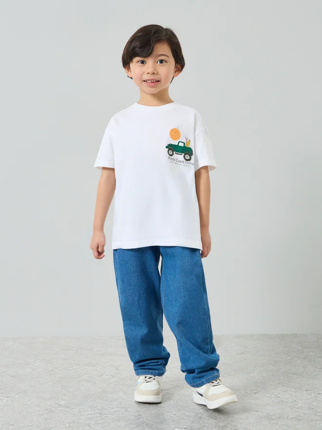 Styli Styli Kids Graphic Print Oversized T-Shirt and Joggers Set