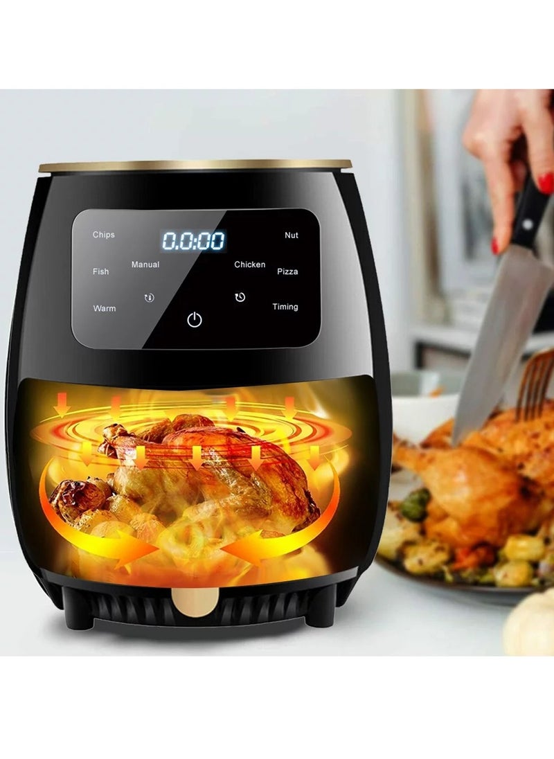 SILVER CREST - Air Fryer 6L With Non-Stick Basket 2400W High Power Digital Airfryer For Frying Grilling Roasting And Baking 6 Pre-Set Functions Air Fryer Oven For Kitchen BPA Free Digital Display Touch Screen S-18 - Image 1