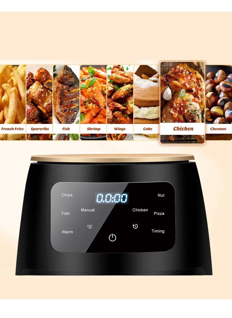 SILVER CREST - Air Fryer 6L With Non-Stick Basket 2400W High Power Digital Airfryer For Frying Grilling Roasting And Baking 6 Pre-Set Functions Air Fryer Oven For Kitchen BPA Free Digital Display Touch Screen S-18 - Image 1