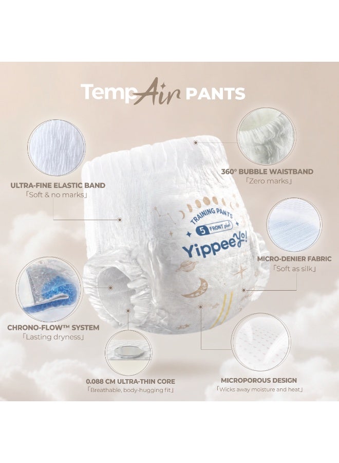 Yippeeyo TempAir Baby Pants | Size 5 for 12–17 kg | 4 packs x 7 pants (28 ct Total) | Ultra-Soft & Breathable | 12-Hour Dryness | Individually Wrapped - Image 4