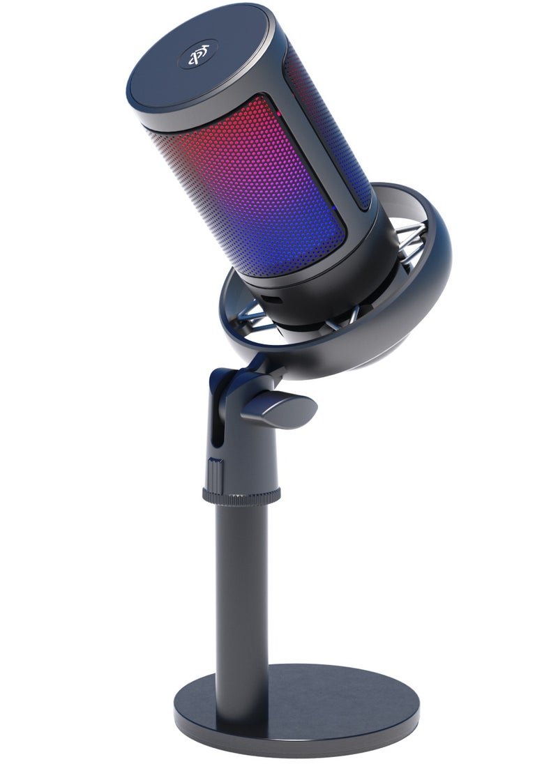 YU'S USB Condenser Gaming Microphone Kit ME6S for PC and PlayStation 4 5, Plug  Armand Play, 192kHZ Cardioid Pickup with Mute Button, Amplification Switch and for Broadcasting, YouTube, Twitch and Discord Video Recording  - Image 2