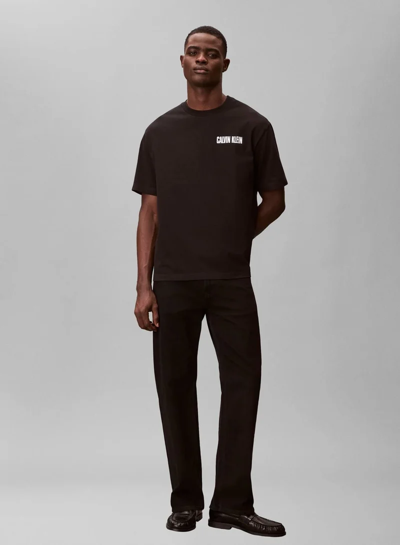 Calvin Klein Jeans Black Heavy Jersey Logo T-shirt for Men | Best Price UAE