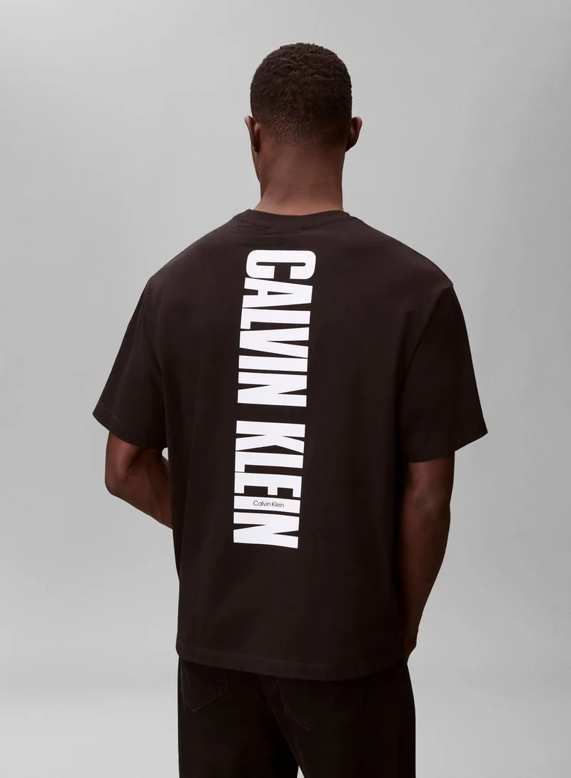 Calvin Klein Jeans Black Heavy Jersey Logo T-shirt for Men | Best Price UAE