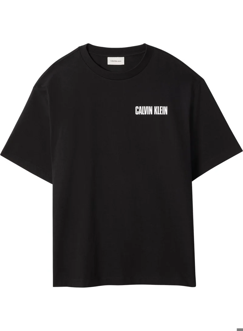Calvin Klein Jeans Black Heavy Jersey Logo T-shirt for Men | Best Price UAE