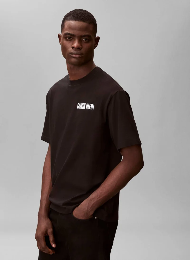 Calvin Klein Jeans Black Heavy Jersey Logo T-shirt for Men | Best Price UAE