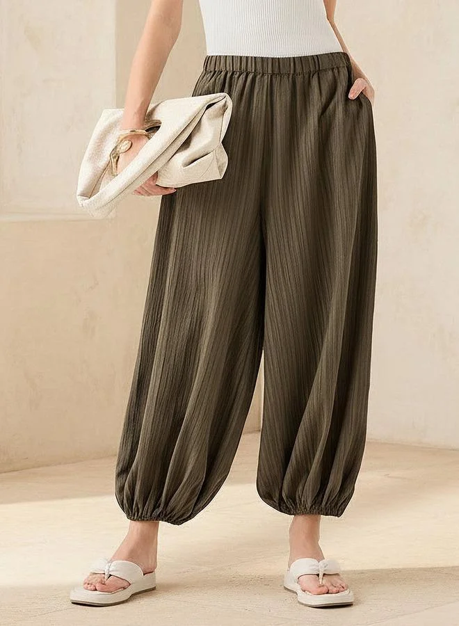 تواكستريمز 2Xtremz Relaxed Fit Mid-Rise Textured Cotton Harem Pants
