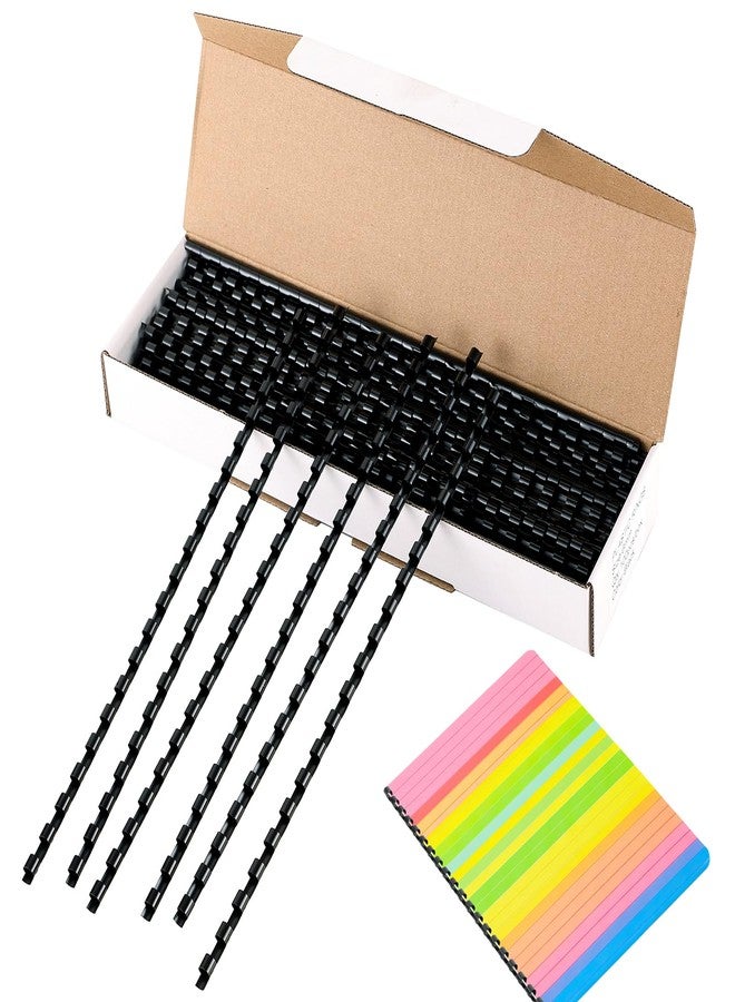FLKQC 100PCS 21 Ring Plastic Comb Binding Spines 1/2 Inch Diameter, 65 Sheet Capacity, A4, Black Binding Comb (1/2" 65 Sheet Capacity) (1/4 inch, 100 Pack) - Image 1