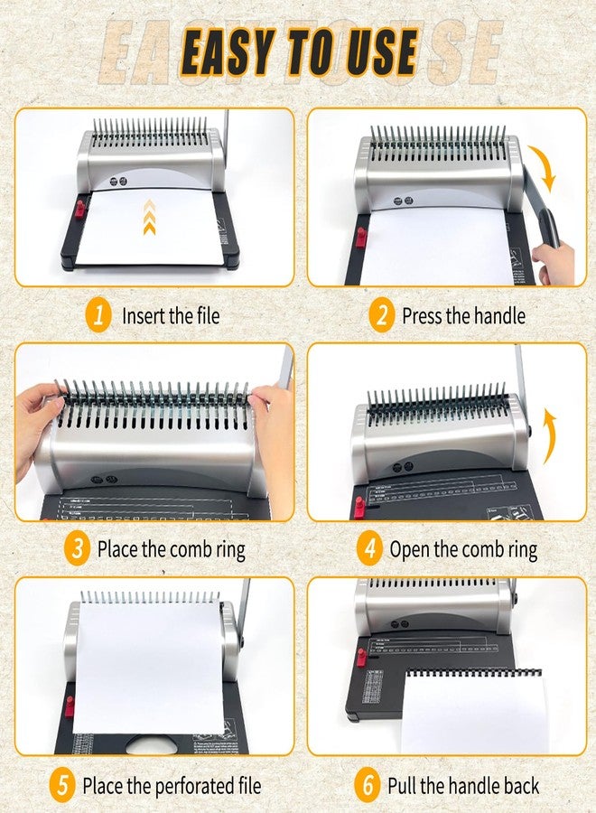 FLKQC 100PCS 21 Ring Plastic Comb Binding Spines 1/2 Inch Diameter, 65 Sheet Capacity, A4, Black Binding Comb (1/2" 65 Sheet Capacity) (1/4 inch, 100 Pack) - Image 4