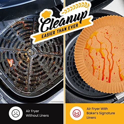 Baker's Signature 6.3” Small Round Air Fryer Liners, 2-4 qt Airfryer Paper Liners, 125Pcs Disposable parchment paper for air fryer – Non-Stick and Oil Proof for Easy Cleanup by Baker's Signature - Image 4