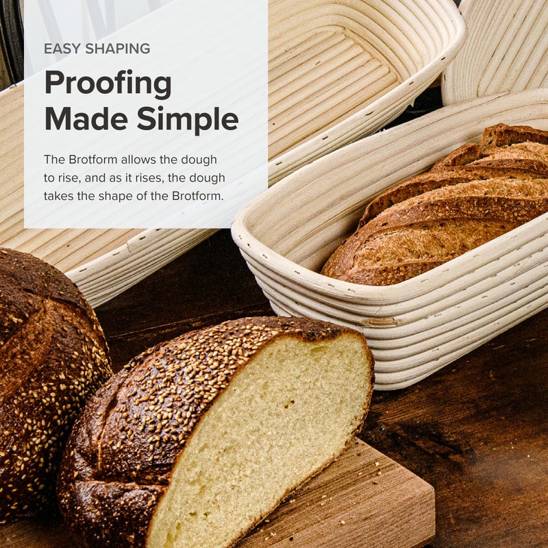 Frieling Sourdough Proofing Basket - 17-Inch x 4-Inch, Brown Rectangular - Natural Cane Bread Making Tools & Sourdough Accessories - Banneton Basket for Bread Baking Supplies - Image 3