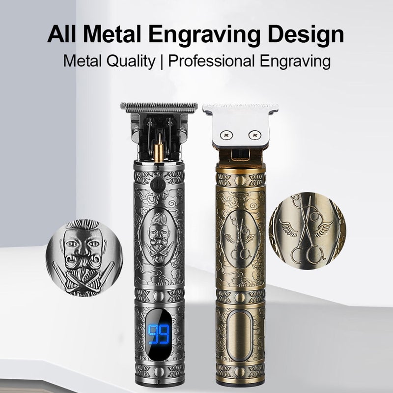 JM-700AL Electric Hair Trimmer LCD Display Engraving All Metal Body  Trimmer USB 1500mAh Rechargeable Men Hair Trimmer - Image 3