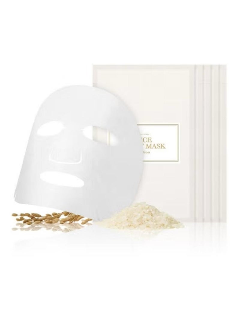 I'M FROM I'M FROM Rice Sheet Mask Pack Of 5 60% Korean Rice Face Mask Creamy Hydration For Dry Combination Skin Moist Milky Essence Biodegradable Vegan Hypoallergenic 20Ml  - Image 1