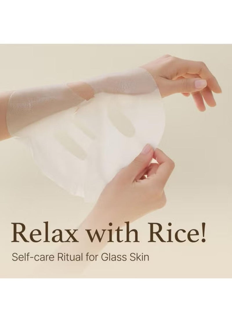 I'M FROM I'M FROM Rice Sheet Mask Pack Of 5 60% Korean Rice Face Mask Creamy Hydration For Dry Combination Skin Moist Milky Essence Biodegradable Vegan Hypoallergenic 20Ml  - Image 3