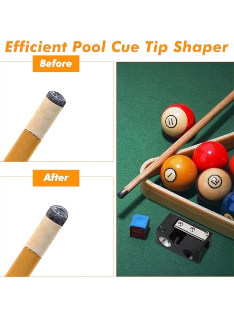 8 in 1 Aluminum Pool Cue Tip Repair Tool, Pool Cue Repair Kit, Billiard Cue Stick Tip Tool Accessory with one Replacement Blade and one Wrench, Cue Tip Stick Shaper Billiard Pool Cue Accessories