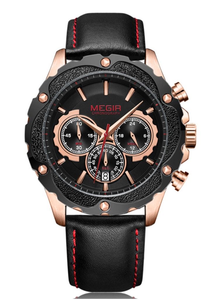 ميجر ساعة يد كوارتز كرونوغراف عصرية للرجال فاخرة إبداعية مقاومة للماء للتاريخ ساعات عادية للرجال 2070 - Image 1