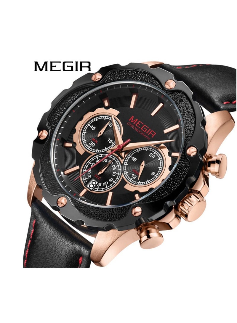 ميجر ساعة يد كوارتز كرونوغراف عصرية للرجال فاخرة إبداعية مقاومة للماء للتاريخ ساعات عادية للرجال 2070 - Image 3