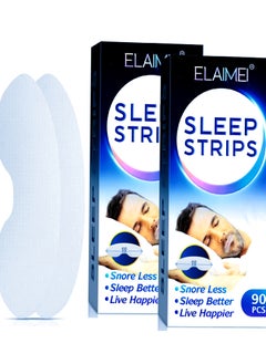 Mouth Tape (180 Pcs) ( 2 Pack ) for Sleep - Advanced Gentle Strips to Reduce Mouth Breathing and Improve Sleep Quality, Snoring Solution Mouth Strips for Nighttime Use, ELAIMEI Sleep Tape for Mouth Breathing and Loud Snoring, 180 Counts Sleeping Patches, Comfortable Breathing Aid for Better Sleep.
