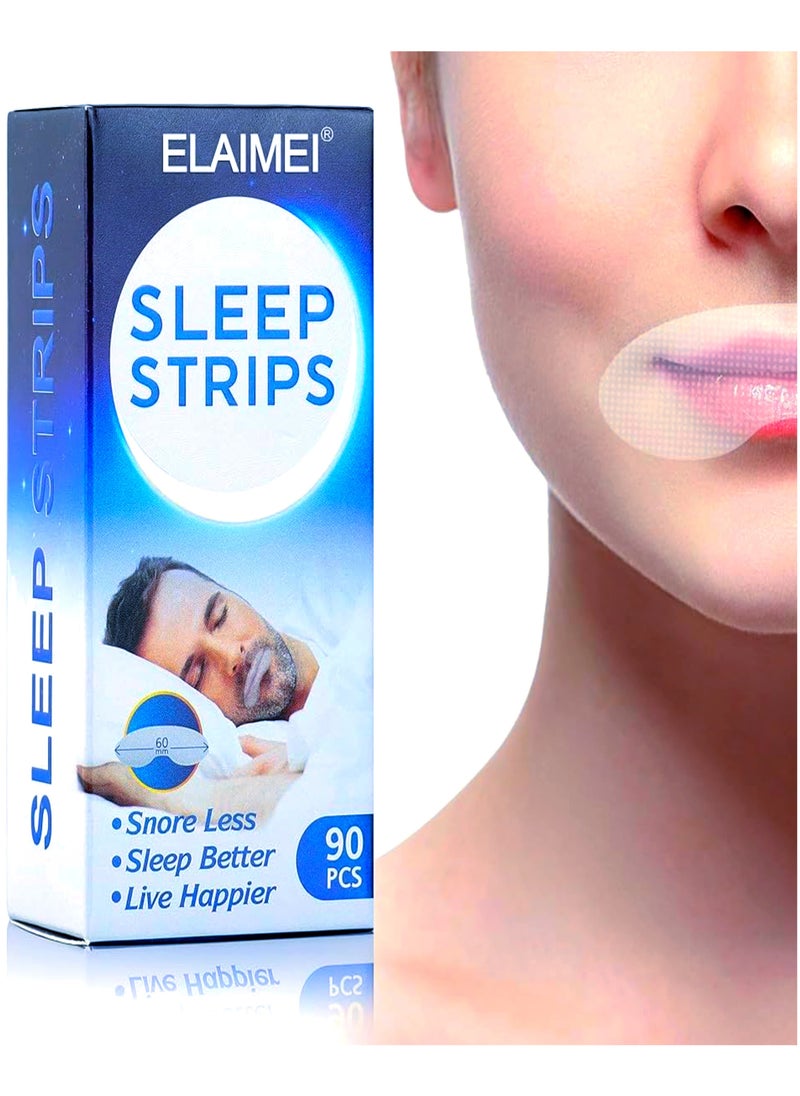 Elaimei - Mouth Tape (180 Pcs) ( 2 Pack ) for Sleep - Advanced Gentle Strips to Reduce Mouth Breathing and Improve Sleep Quality, Snoring Solution Mouth Strips for Nighttime Use, ELAIMEI Sleep Tape for Mouth Breathing and Loud Snoring, 180 Counts Sleeping Patches, Comfortable Breathing Aid for Better Sleep. - Image 1