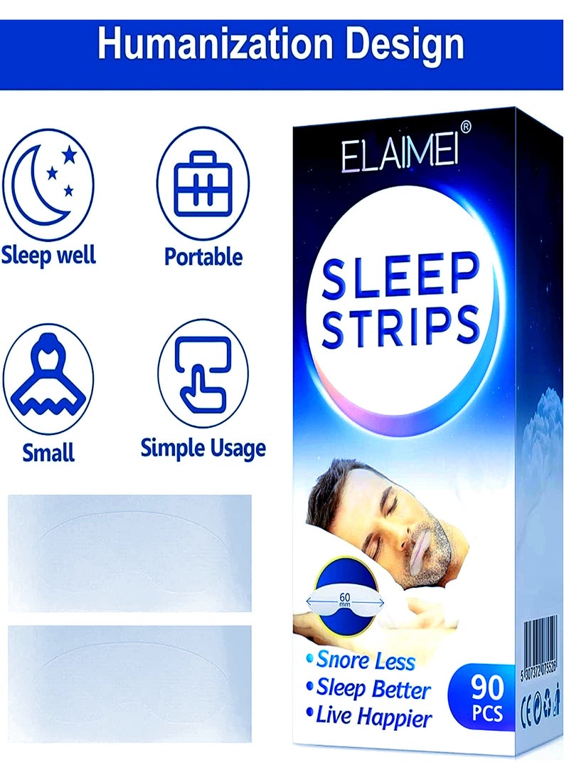 Elaimei - Mouth Tape (180 Pcs) ( 2 Pack ) for Sleep - Advanced Gentle Strips to Reduce Mouth Breathing and Improve Sleep Quality, Snoring Solution Mouth Strips for Nighttime Use, ELAIMEI Sleep Tape for Mouth Breathing and Loud Snoring, 180 Counts Sleeping Patches, Comfortable Breathing Aid for Better Sleep. - Image 1