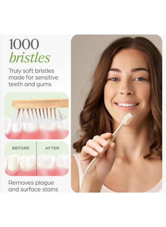 Generic Zimtal Bamboo Toothbrushes, Eco-Friendly oral care tools, sustainable bamboo materials, Biodegradable bamboo brush pack of 10.  - Image 3