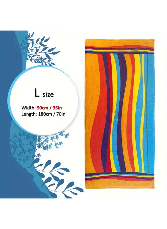 Large Quick Dry Sand Free Beach Towel 39x70 Inch Multicolor Stripes - Image 5