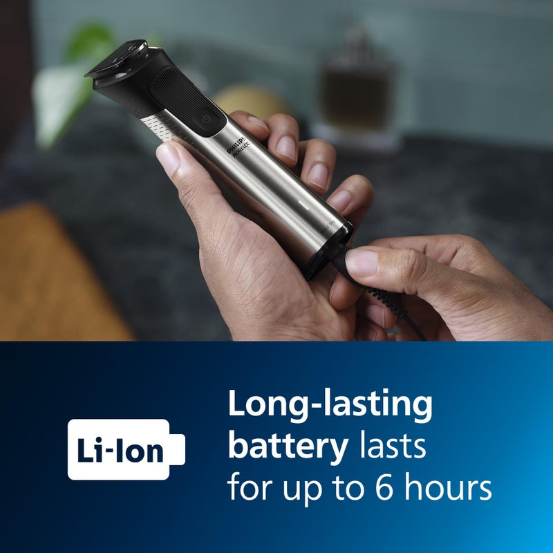 Norelco Philips Multigroom 9000 Series, All-in-One Trimmer, Beard Trimmer and Hair Clipper, 23-Piece Men's Grooming Kit for Beard, Body, Face, Nose, Ear and Intimate Areas, MG9520/50 - Image 5