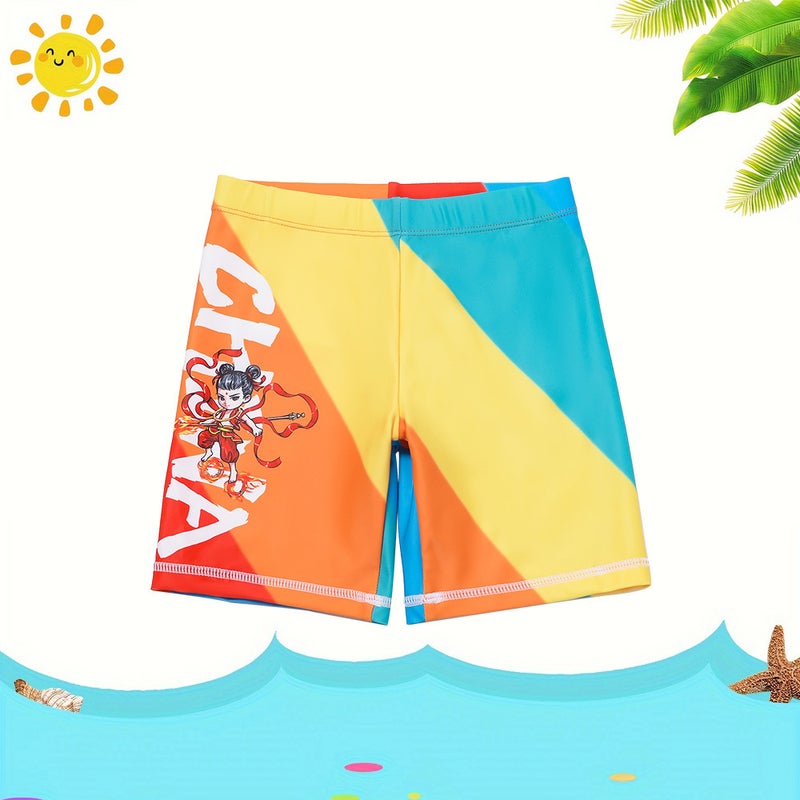 New Children''s Boys Split Long Sleeve Swim Trunks suit Hot Spring Beach Swimsuit Children''s Student Swimsuit - Image 4