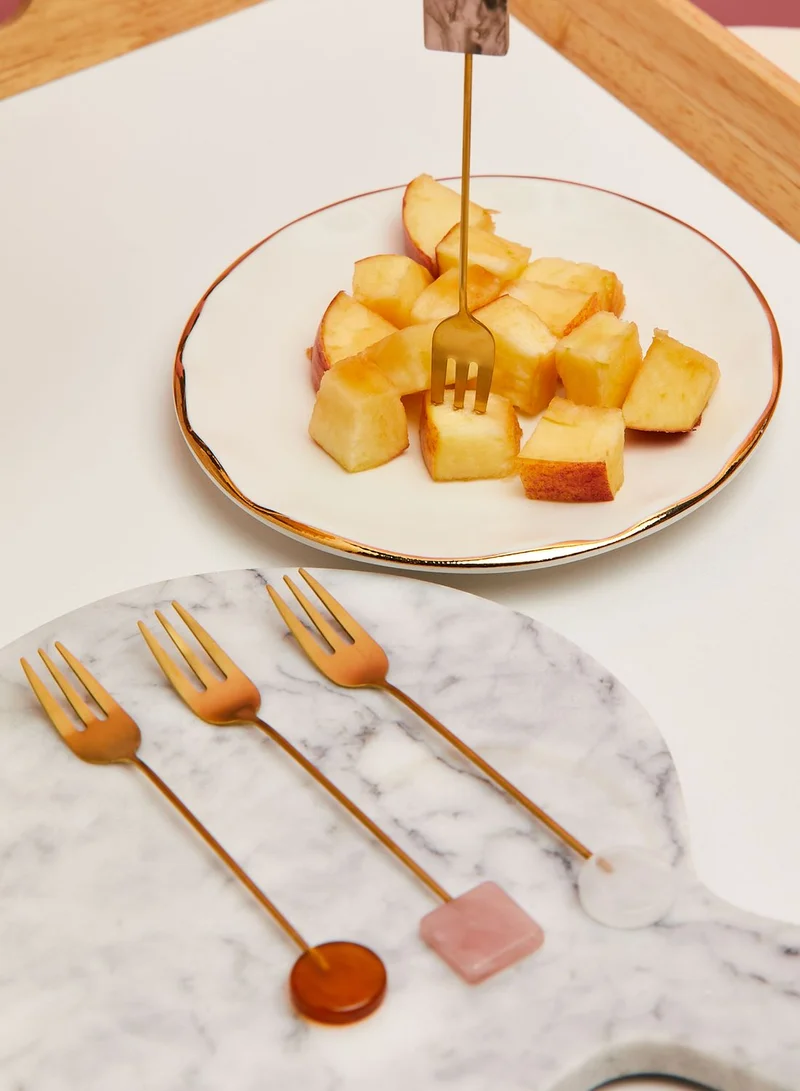 AURORA Set Of 4 Geometric Dessert Forks