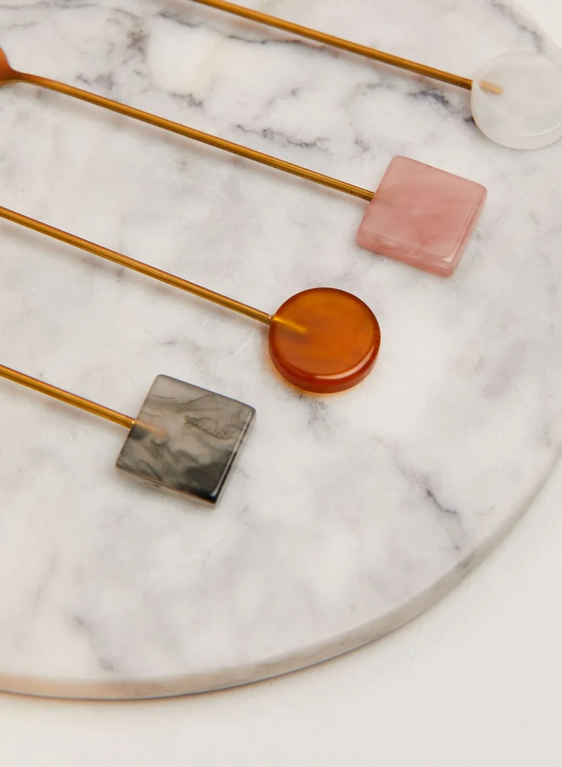 AURORA Set Of 4 Geometric Dessert Forks