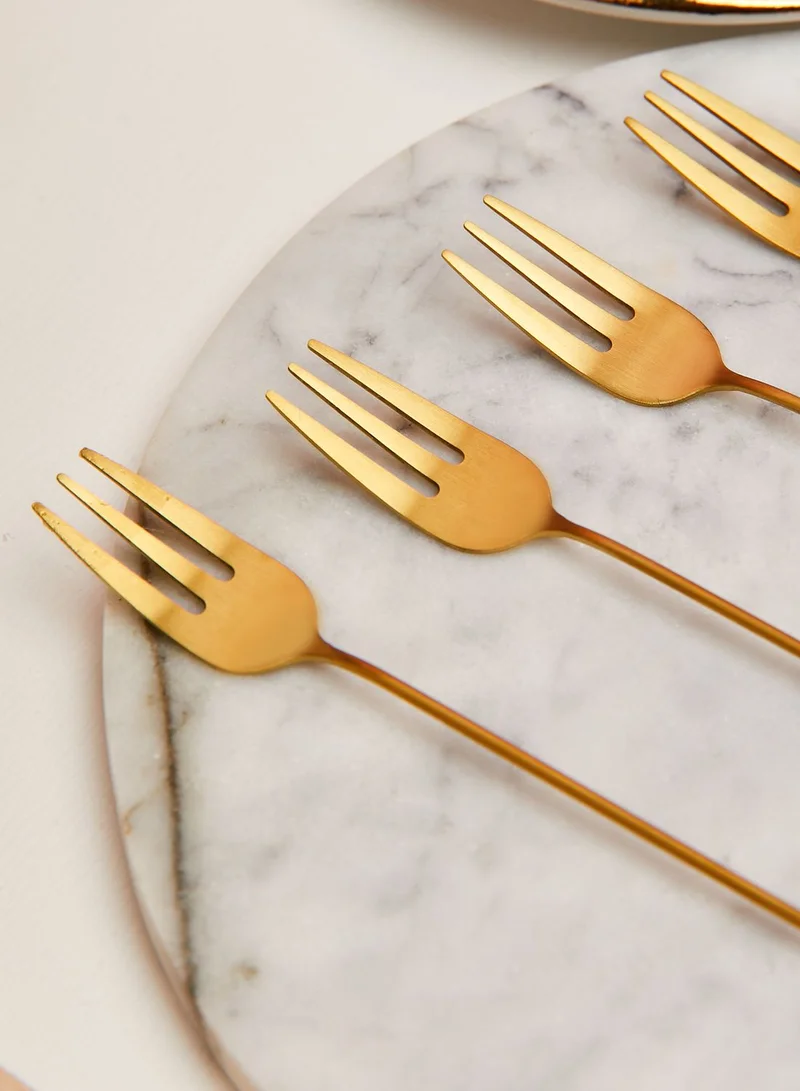 AURORA Set Of 4 Geometric Dessert Forks