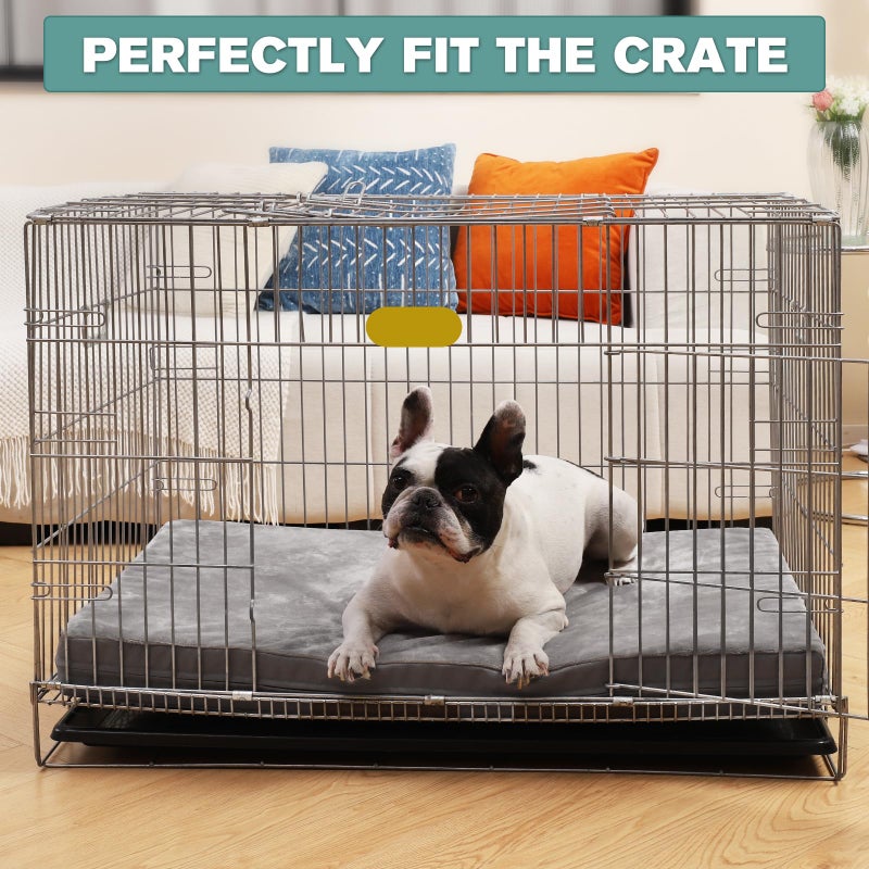 Vonabem Waterproof Dog Bed Medium Size Dog, Outdoor Washable Crate Pad 30 inch, Orthopedic Foam Pet Bed with Removable Cover Reversible, Outdoor Anti-Slip Kennel Pad 29"x18", Gray - Image 4