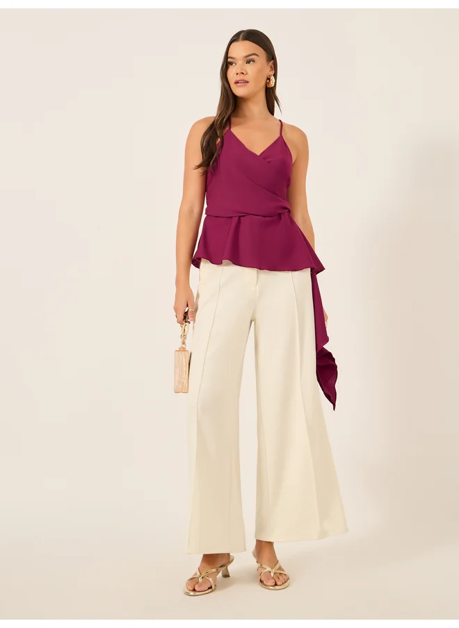 Styli Styli Strappy Asymmetric Hem Wrap Cami Top