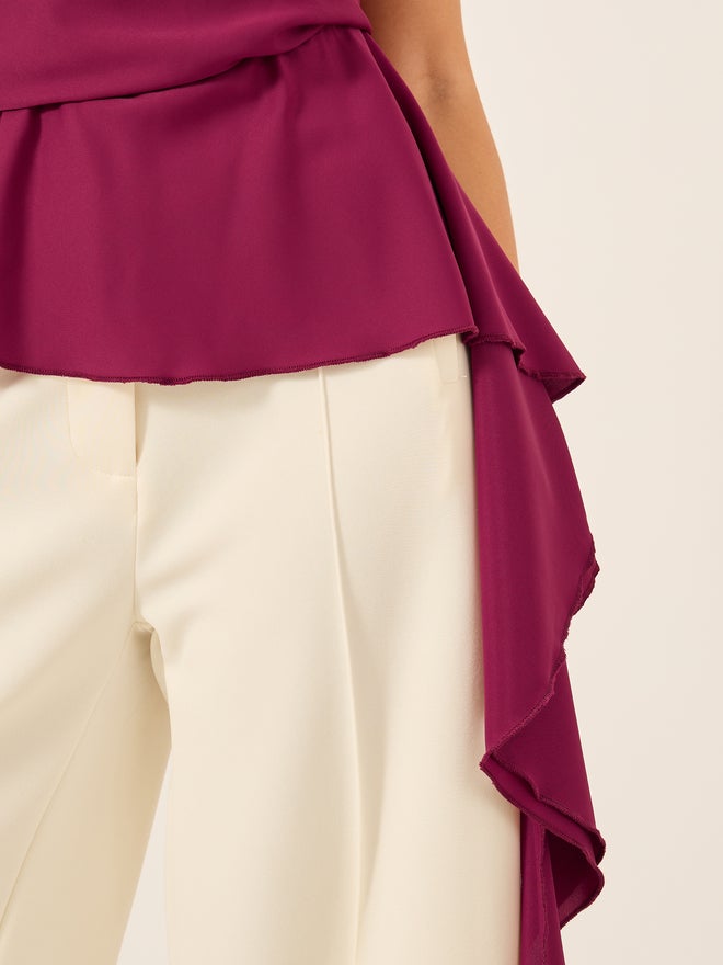 ستايلي بلوزة كامي ملفوفة بحافة غير متماثلة بحمالات ستايلي - Image 3