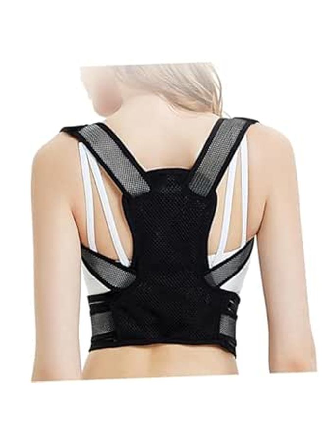 DOITOOL Posture Corrector Black M, Elastic Back Brace for Lumbar Alignment and Humpback Correction - Image 1