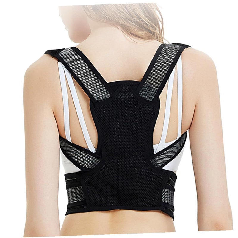 DOITOOL Posture Corrector Black M, Elastic Back Brace for Lumbar Alignment and Humpback Correction - Image 2