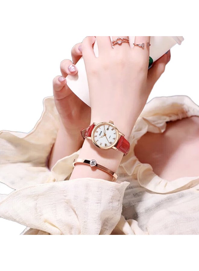 DOM Small Dial Simple Watch Women'S Exquisite Student Mechanical Wind Stone English Exam Watch Birthday Gift For Girls - Image 2