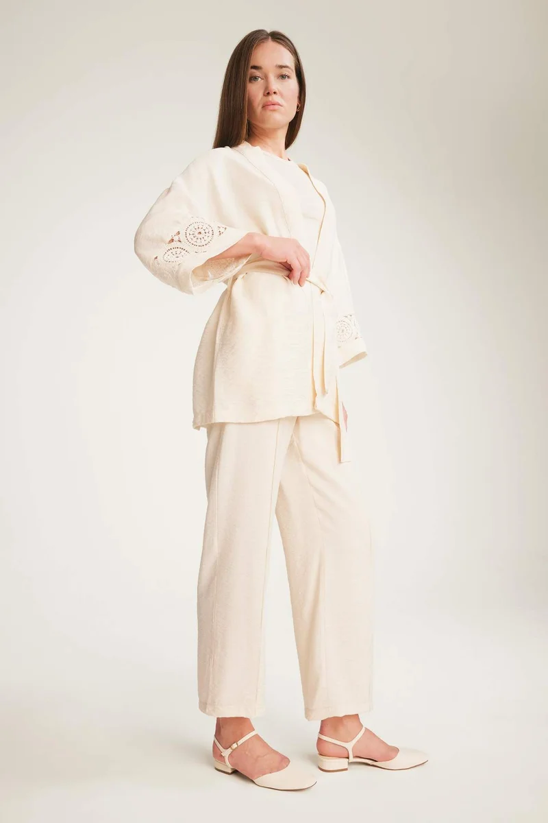 Defacto Straight Fit Regular Hem Trousers