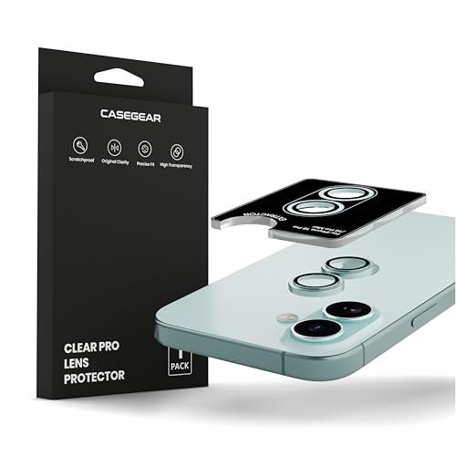 CASEGEAR Clear Pro Camera Lens Protector Compatible With iPhone 16/16 Plus | HD Clarity | Scratch Resistant | Complete Coverage | Easy Installation | Teal - Image 2