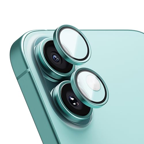 CASEGEAR Clear Pro Camera Lens Protector Compatible With iPhone 16/16 Plus | HD Clarity | Scratch Resistant | Complete Coverage | Easy Installation | Teal - Image 1