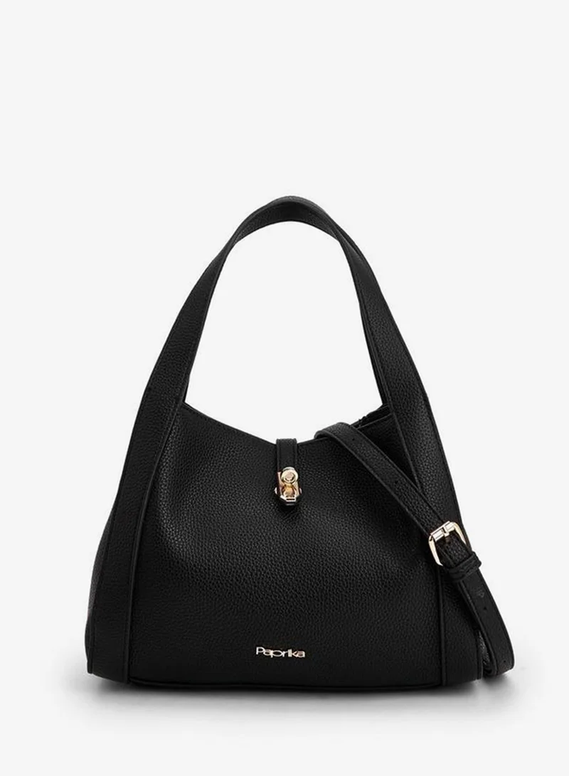 بابريكا Textured Shoulder Bag With Detachable Strap