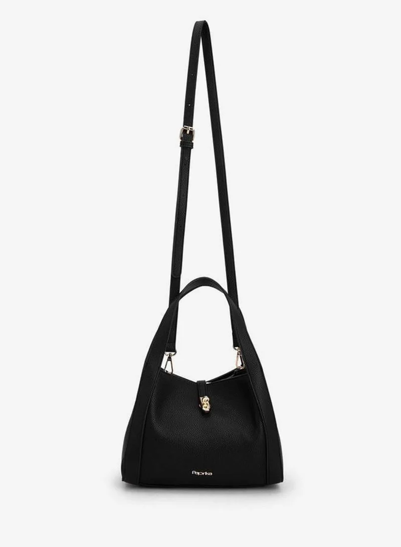 بابريكا Textured Shoulder Bag With Detachable Strap