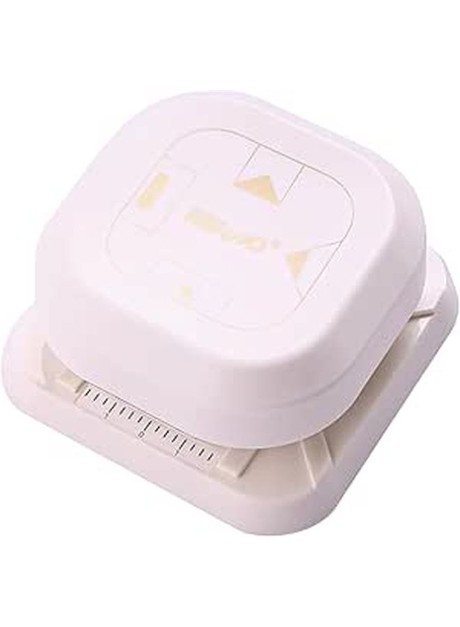 Portable 4 In 1 Hole Punch Tool For Planners Crafts With Ruler Pattern Marks White ABS - Image 1